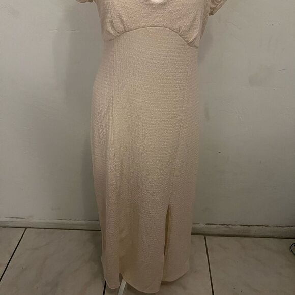 Almost Famous Tan Ribbed Sheath Midi Dress - Picture 1 of 6